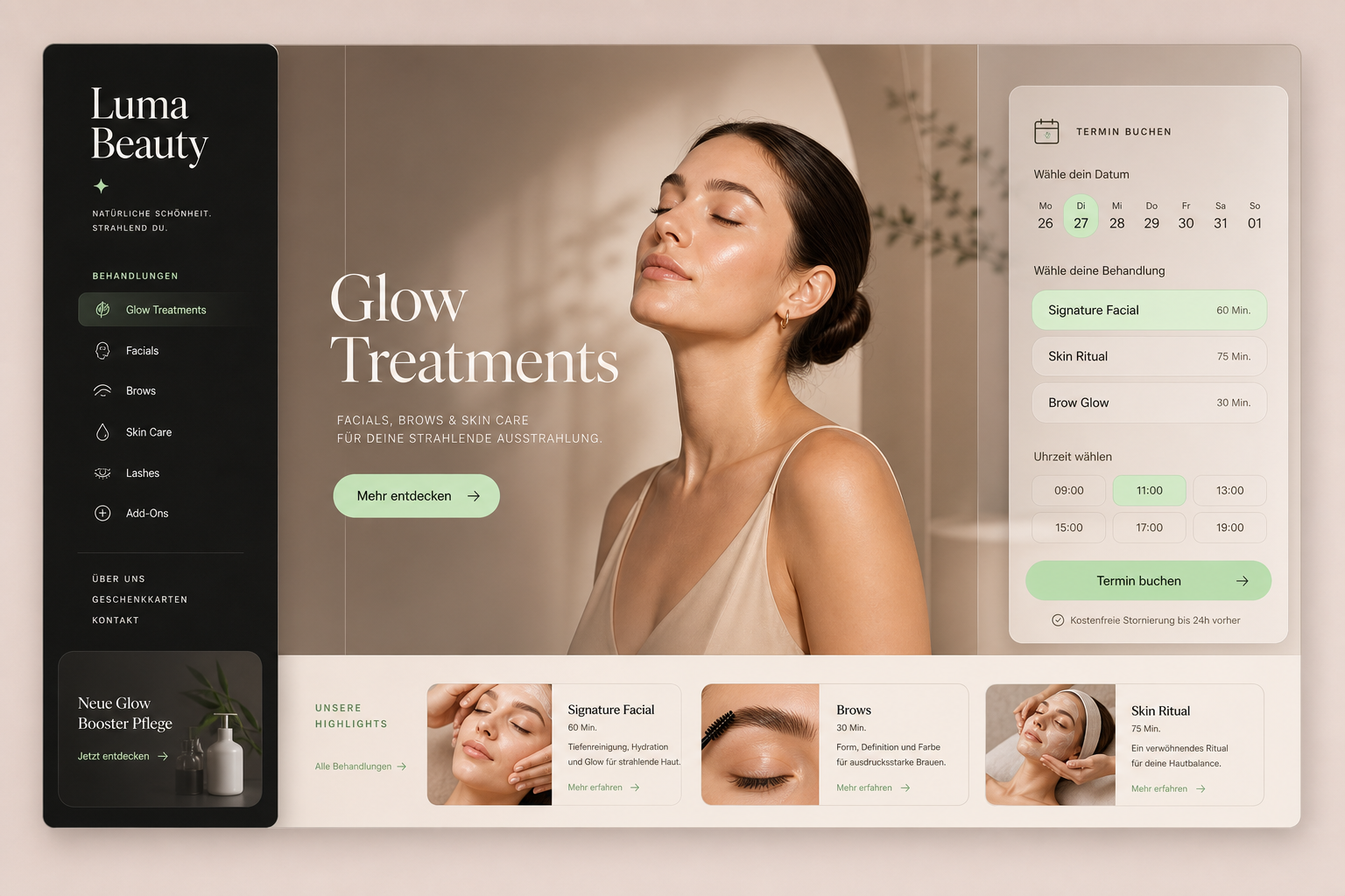 Luma Beauty: Beautysalon Website