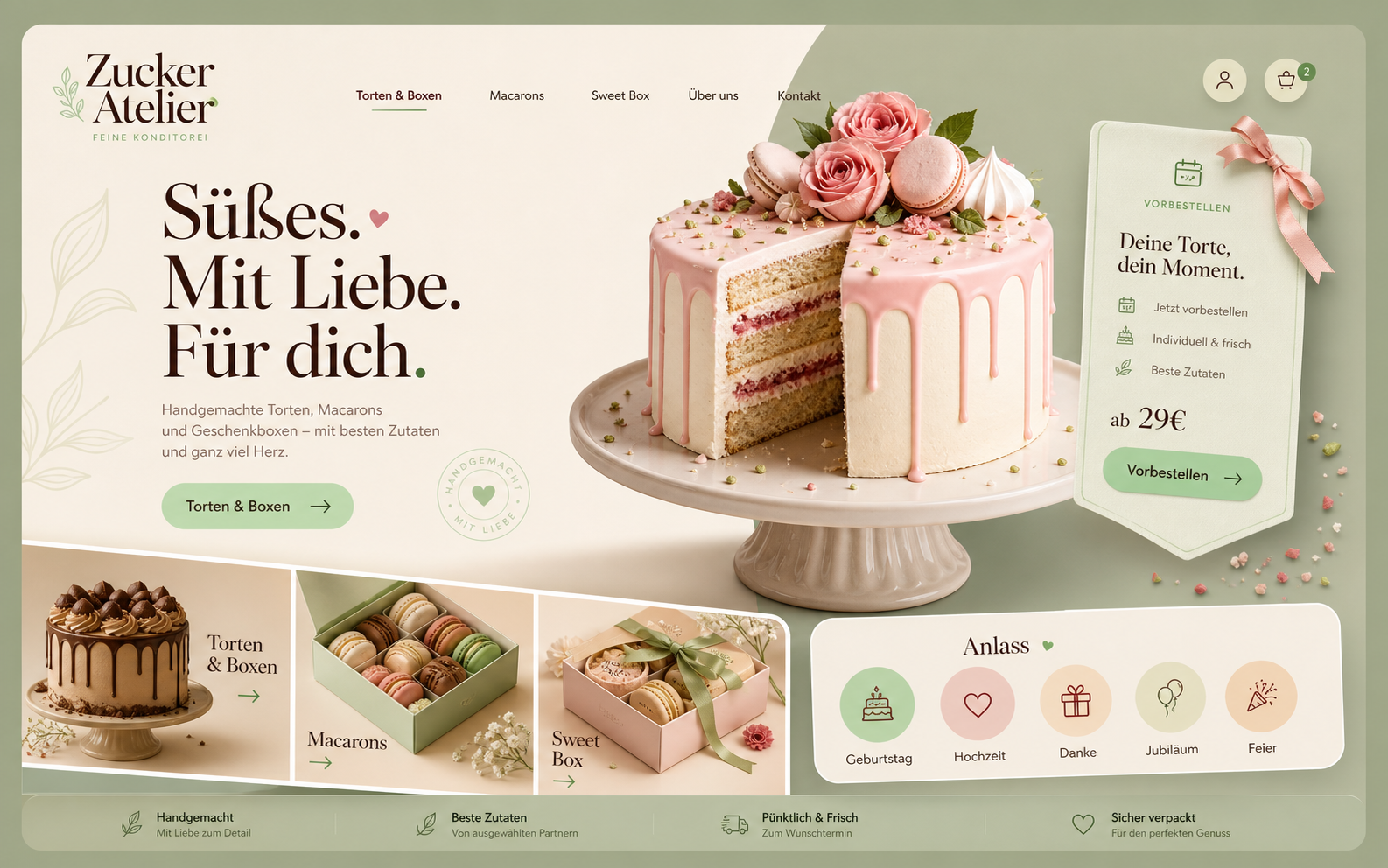 Zucker Atelier: Sweet-Shop Website
